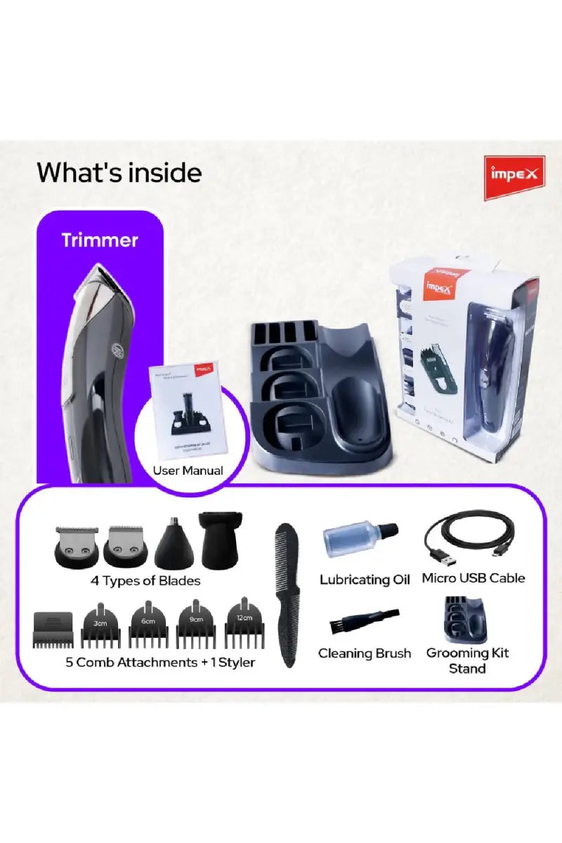 Impex GK-401 10 in 1 Grooming Trimmer Kit - Black (Pack of 1)