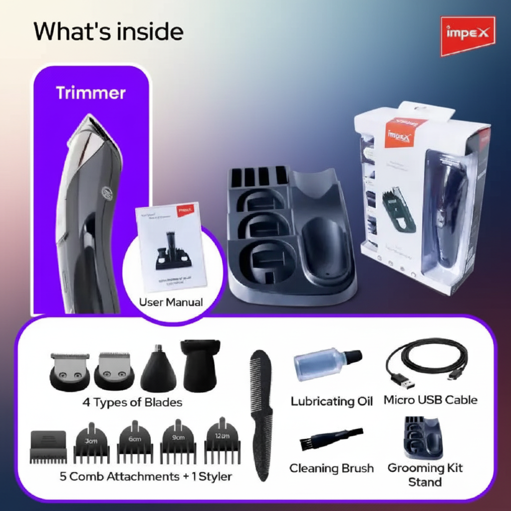 Impex GK-401 10 in 1 Grooming Trimmer Kit - Black (Pack of 1) SUPER