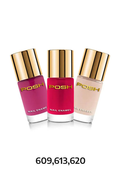 Posh Glossy High Shine Toxin Free Nail Polish - 9ml x 3