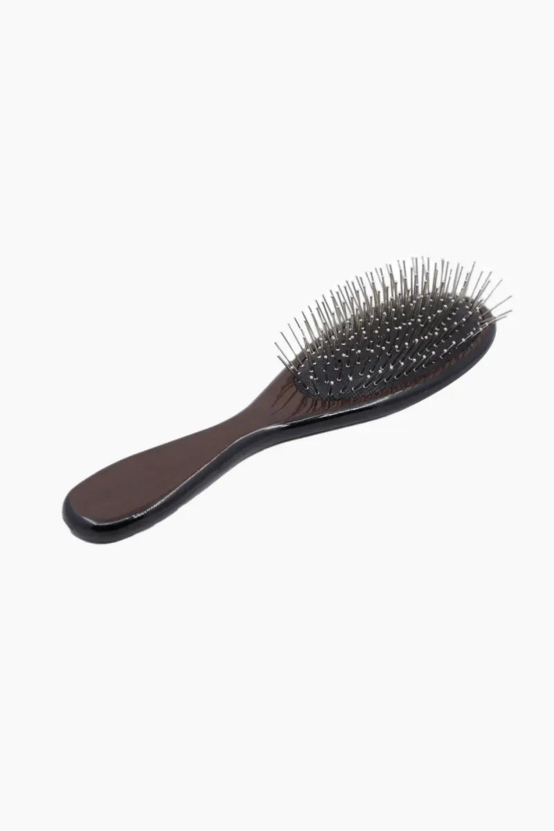 Metal Pin Bristle Flat Hair Brush - Brown (Pack of 1)