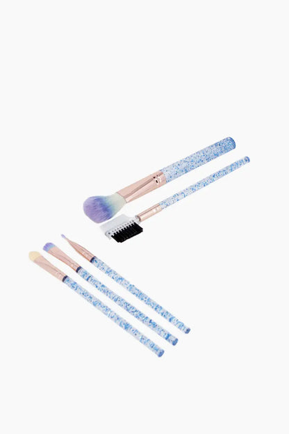 Glitter Makeup Brush Set (Sky Blue) - Pack of 5