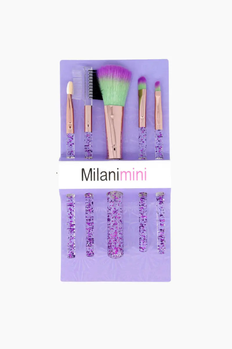 Glitter Makeup Brush Set (Purple) - Pack of 5
