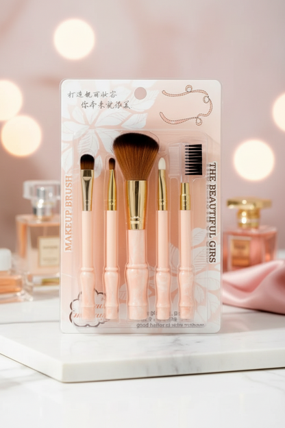 Makeup Brush Set (Peach) - Pack of 5