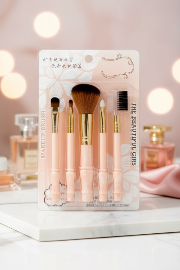 Makeup Brush Set (Peach) - Pack of 5