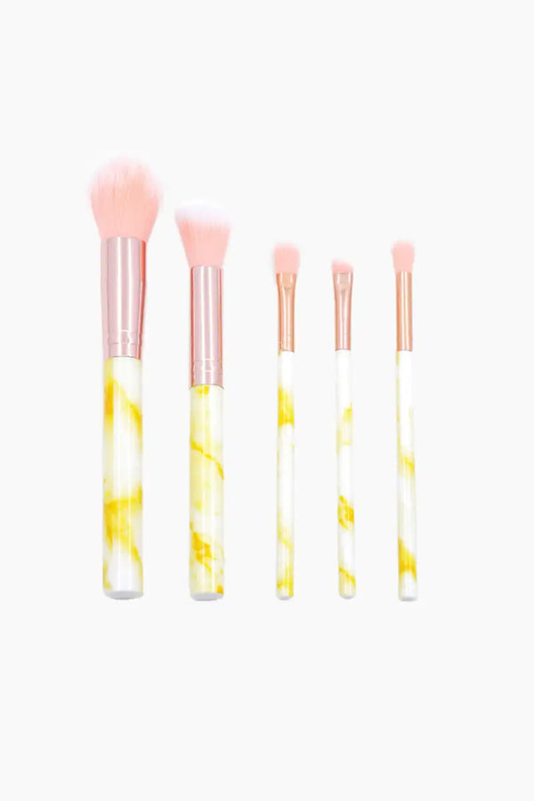 Makeup Brush Set (Yellow) - Pack of 5