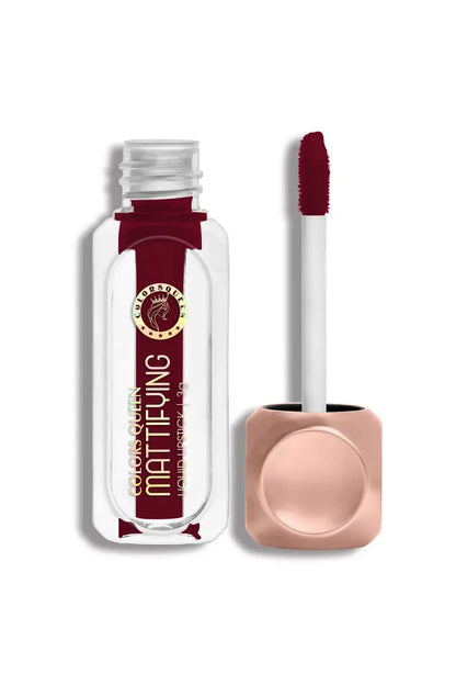 Colors Queen Mattifying Non Transfer Matte Liquid Lipstick - 3g (Cranberry)