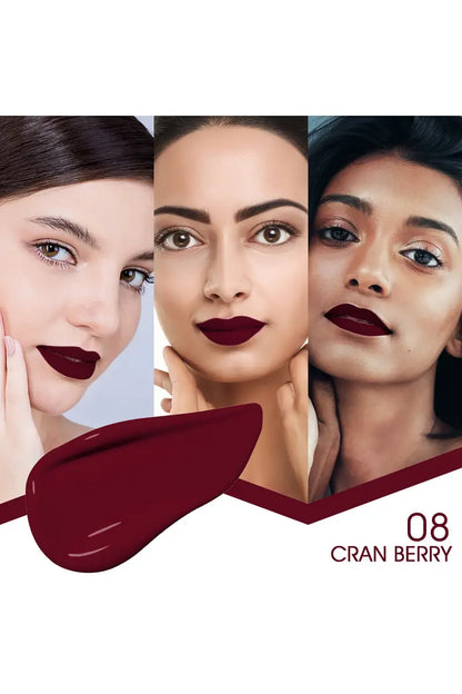 Colors Queen Mattifying Non Transfer Matte Liquid Lipstick - 3g (Cranberry)