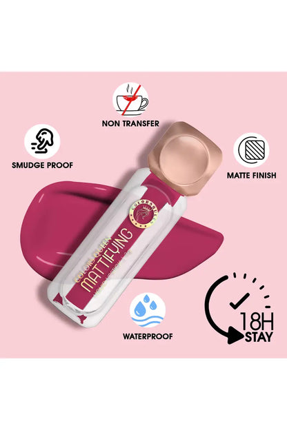 Colors Queen Mattifying Non Transfer Matte Liquid Lipstick - 3g (Raspberry)