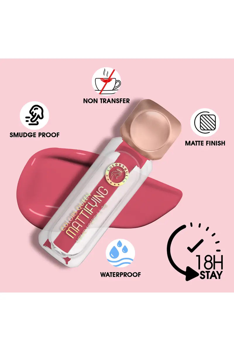Colors Queen Mattifying Non Transfer Matte Liquid Lipstick - 3g (Rust)
