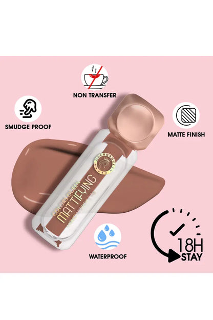 Colors Queen Mattifying Non Transfer Matte Liquid Lipstick - 3g (Nude Toast)