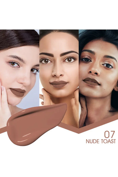 Colors Queen Mattifying Non Transfer Matte Liquid Lipstick - 3g (Nude Toast)