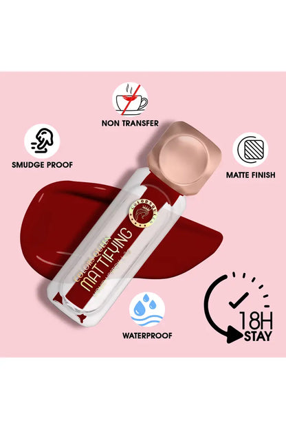 Colors Queen Mattifying Non Transfer Matte Liquid Lipstick - 3g (Maroon)