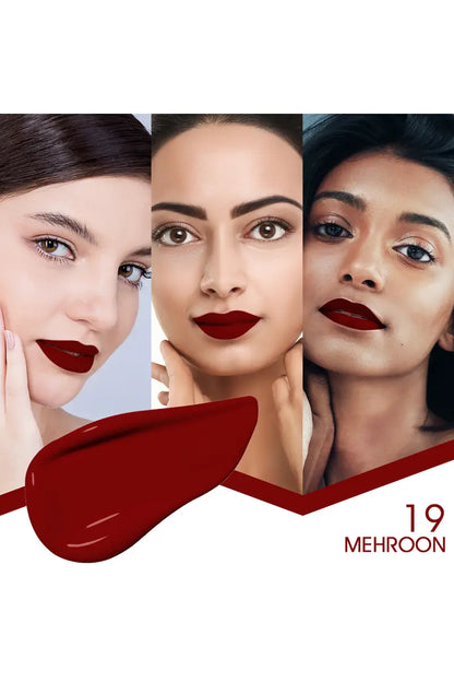 Colors Queen Mattifying Non Transfer Matte Liquid Lipstick - 3g (Maroon)