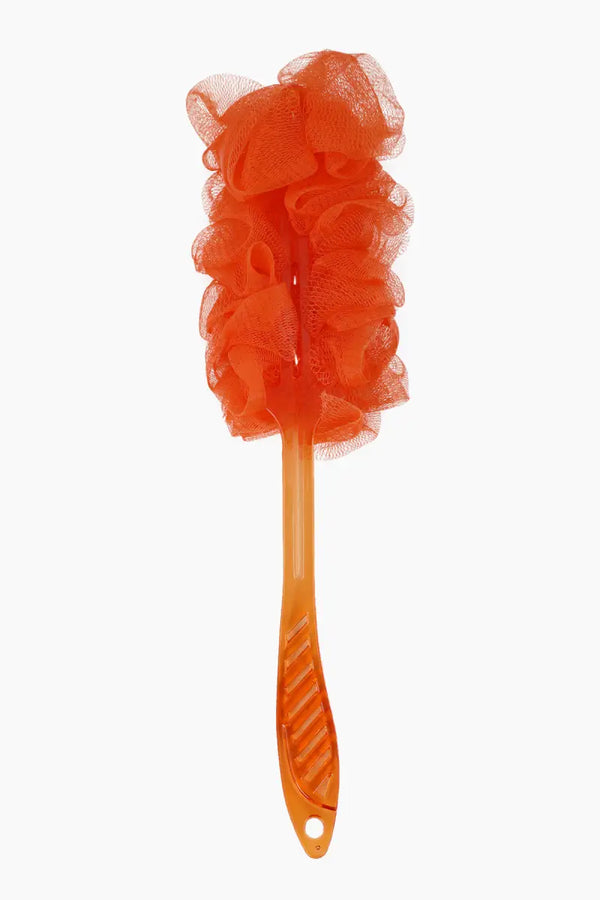 Vivin Luxury Long Handle Nylon Mesh loofah - Orange (Pack of 1)