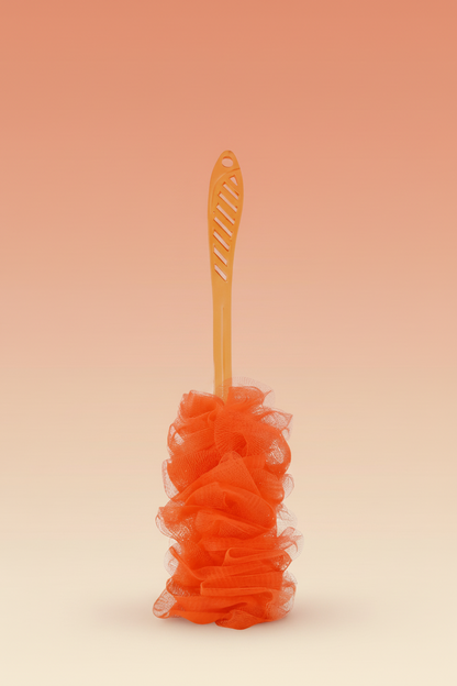 Vivin Luxury Long Handle Nylon Mesh loofah - Orange (Pack of 1) SUPER