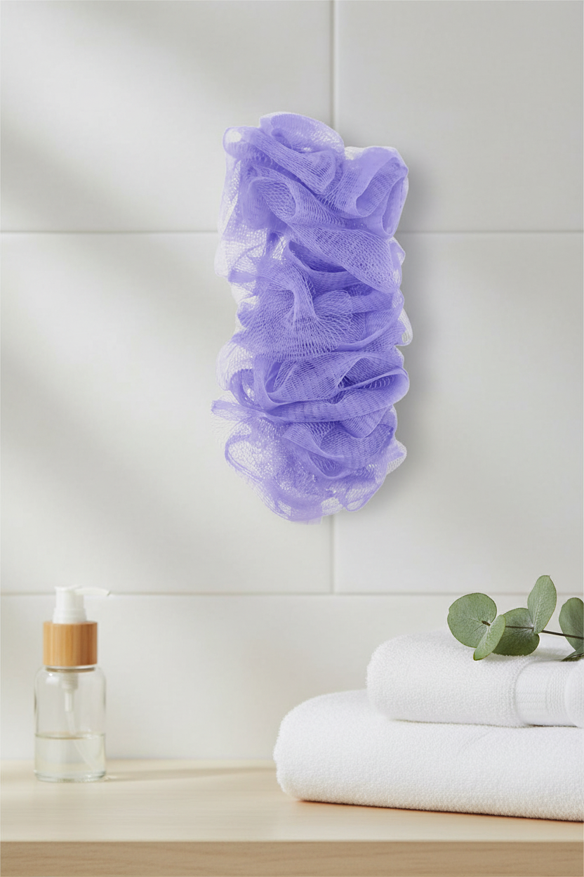 Vivin Luxury Long Handle loofah - Purple (Pack of 1) SUPER