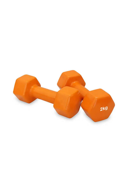 Dublin Neoprene Fixed Weight Dumbbell Pair of 2 (Orange, 2 kg Each)