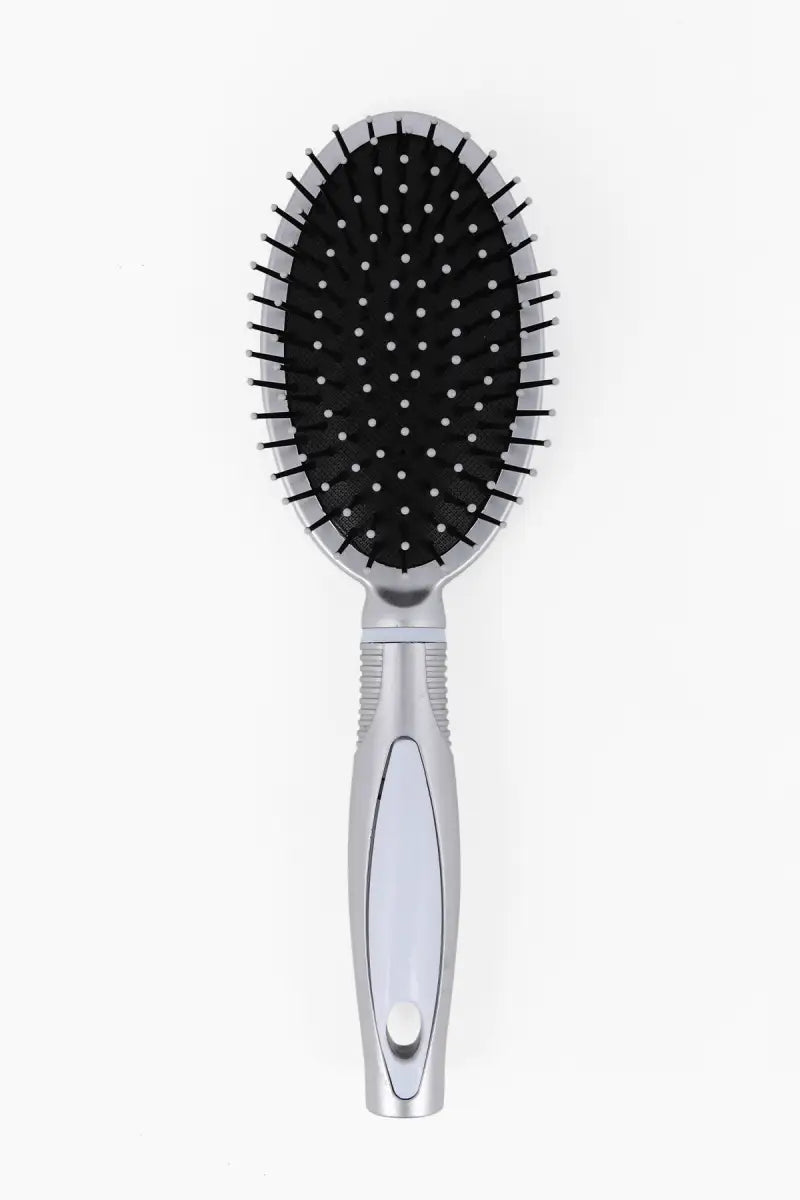 Padded Hair Comb/ Hair Brush (Silver) - Pack of 1