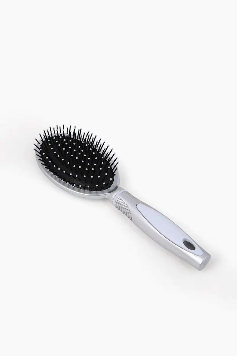 Padded Hair Comb/ Hair Brush (Silver) - Pack of 1