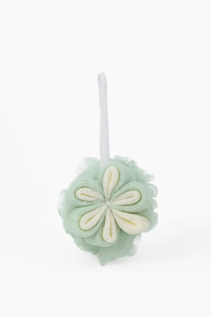 Vivin Flower Shape Bath Shower Sponge Pouf Loofahs (Green) - Pack of 1