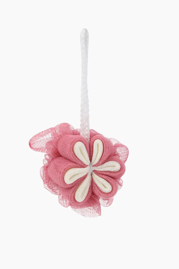 Vivin Flower Shape Bath Shower Sponge Pouf Loofahs (Pink) - Pack of 1