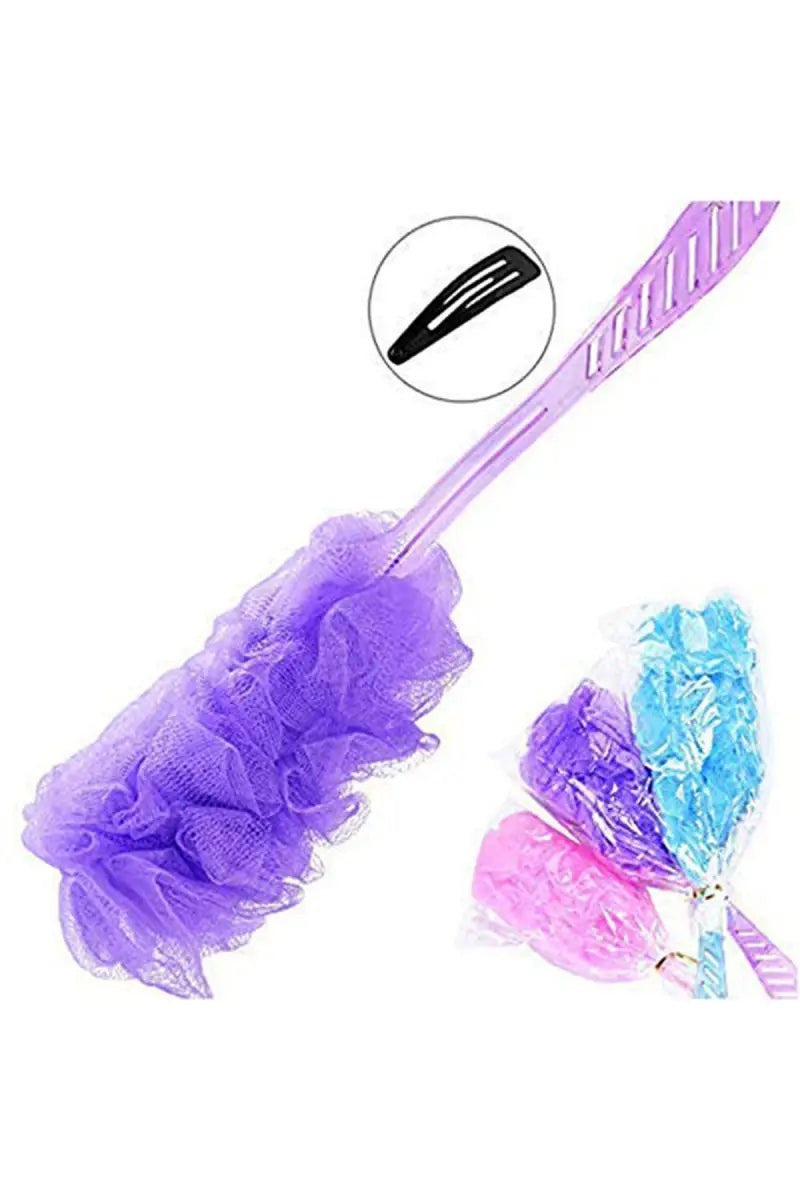 Vivin Long Handle Bath Body Brush Loofa and Shower Sponge (Purple) - Pack Of 1