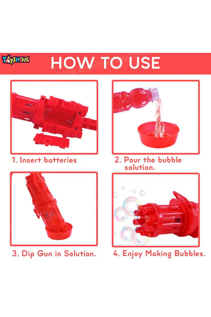 KV Impex Bubble Maker Machine Water Gun Toys For Kids (Red)