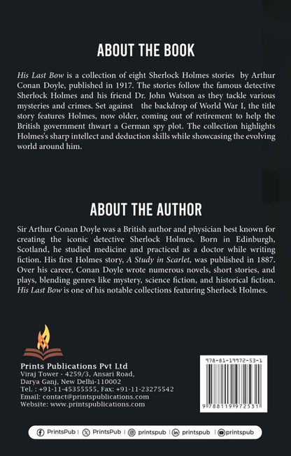 His Last Bow and other Adventures of Sherlock Holmes Prints Publications