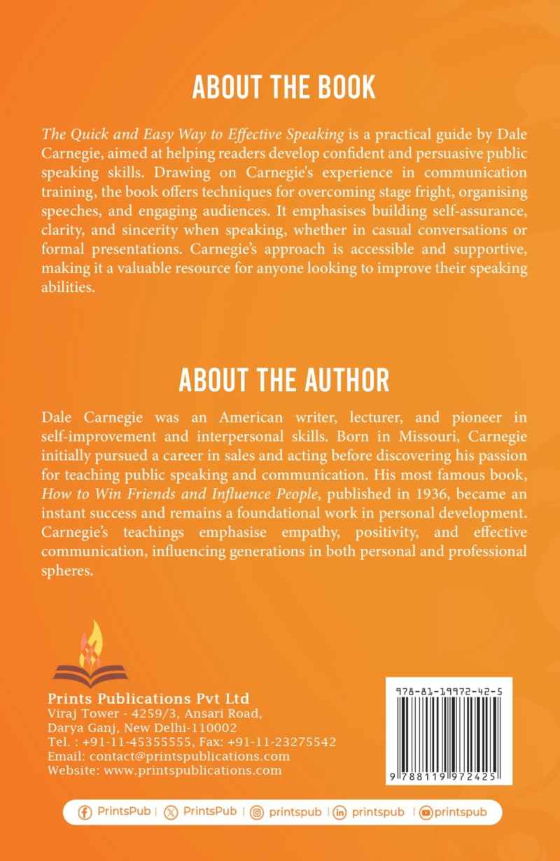 The Quick And Easy Way to Effective Speaking by prints by publications Prints Publications