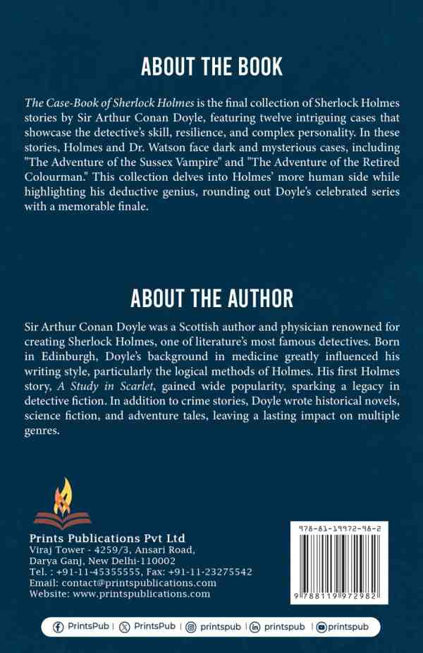 The Case-Book of Sherlock Holmes: Final Detective Adventures Prints Publications
