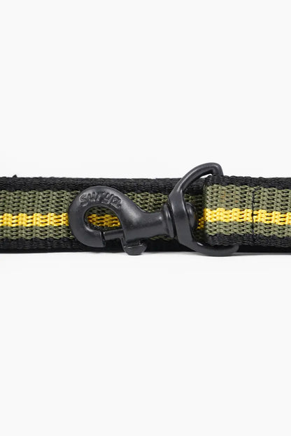 Super Chain Nylon Dog Belt & Leash Combo - Yellow & Black (Large)