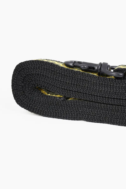 Super Chain Nylon Dog Belt & Leash Combo - Yellow & Black (Large)