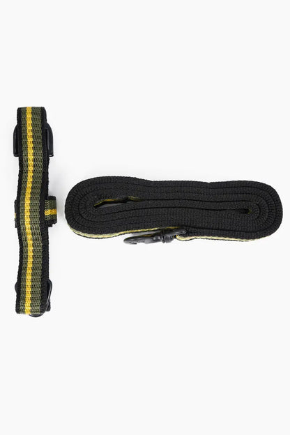 Super Chain Nylon Dog Belt & Leash Combo - Yellow & Black (Large)