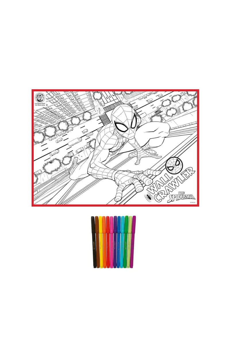 Marvel Spiderman Washable Colouring Mat (40 X 27 Inch)