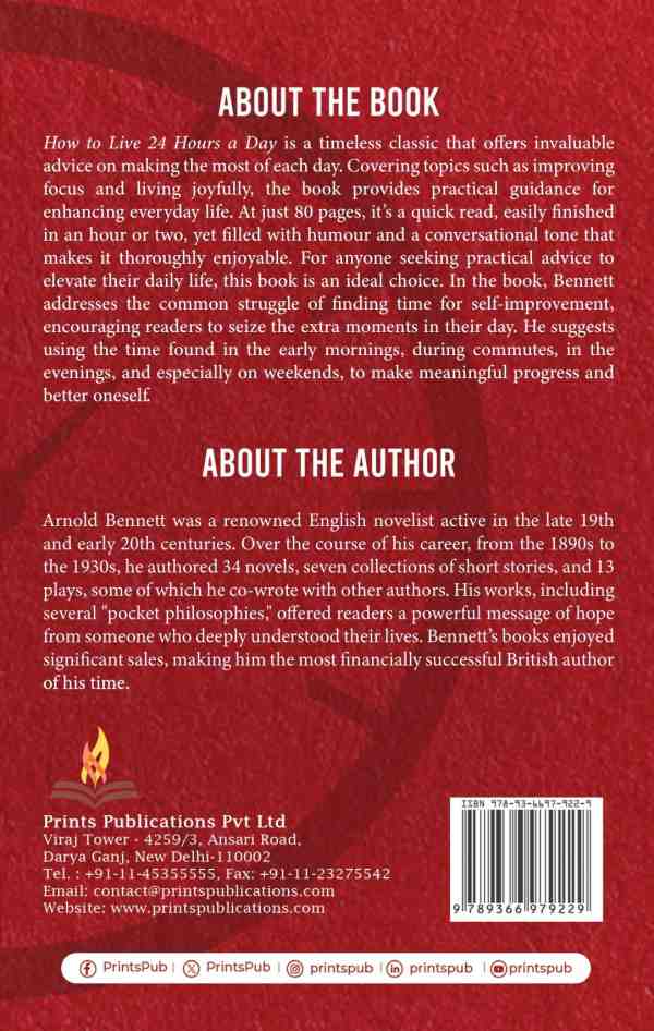 How to Live on 24 Hours a Day – Arnold Bennett Prints Publications