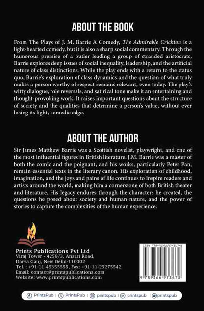 The Admirable Crichton—From The Plays of J. M. Barrie A Comedy Prints Publications