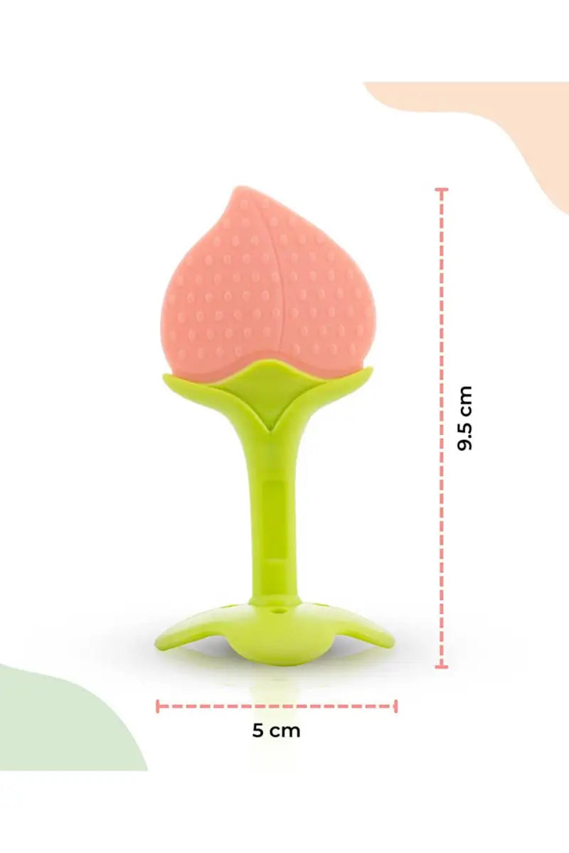 Silicone Fruit Shape Teether For Toddlers (Peach)