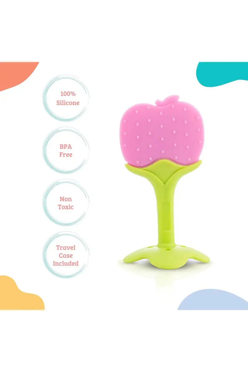Silicone Fruit Shape Teether For Toddlers (Pink)