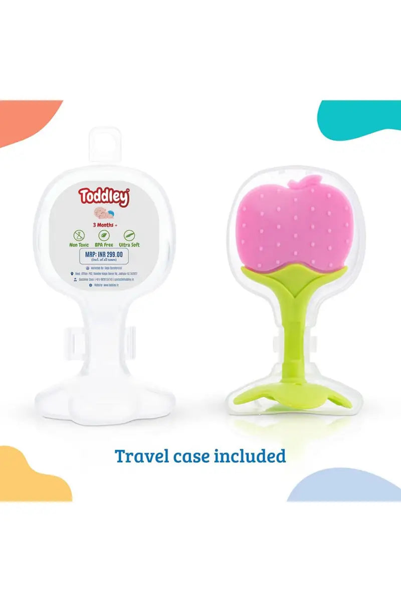 Silicone Fruit Shape Teether For Toddlers (Pink)