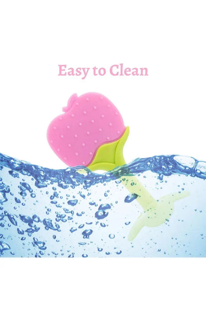 Silicone Fruit Shape Teether For Toddlers (Pink)