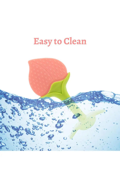 Silicone Fruit Shape Teether For Toddlers (Peach)