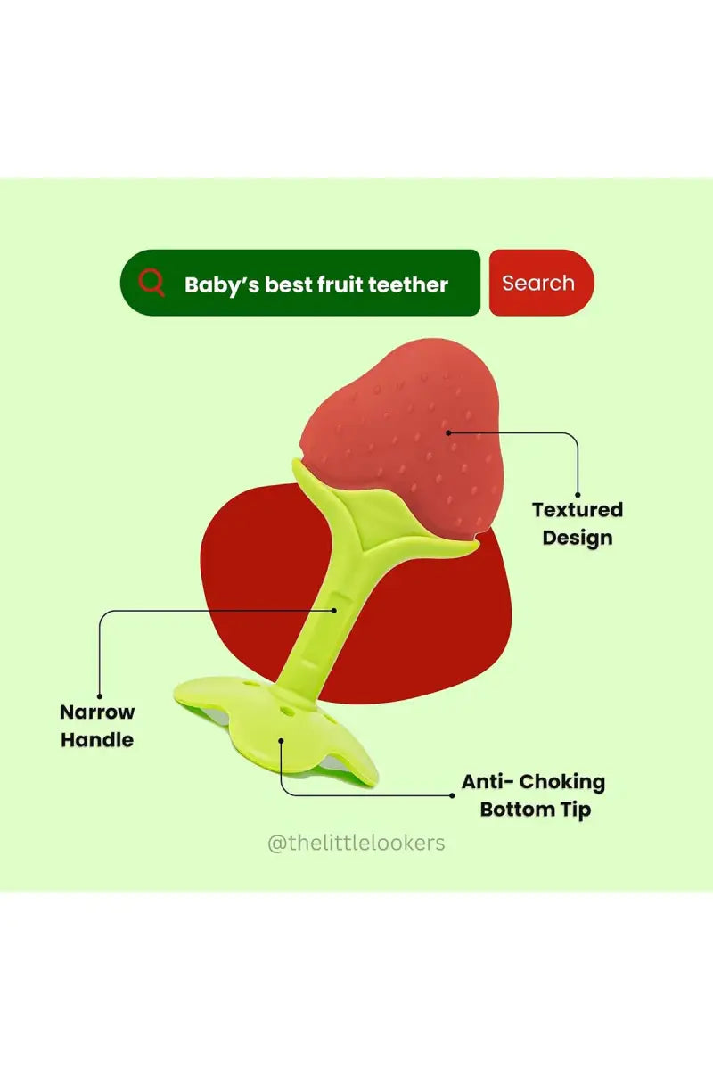 Silicone Fruit Shape Teether For Toddlers (Red)