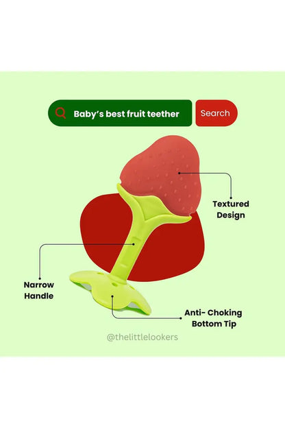 Silicone Fruit Shape Teether For Toddlers (Red)