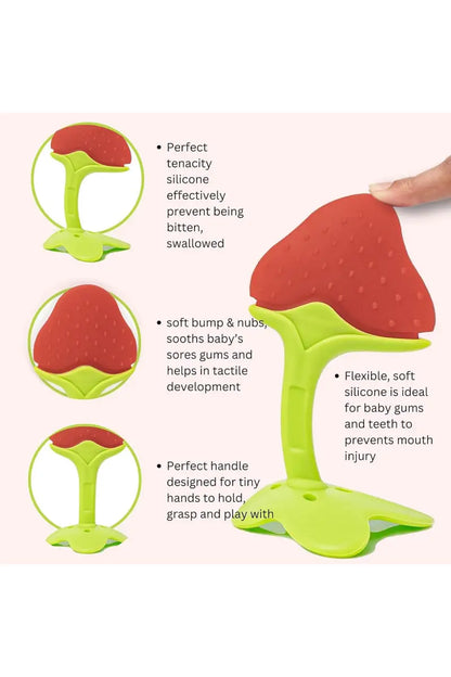 Silicone Fruit Shape Teether For Toddlers (Red)