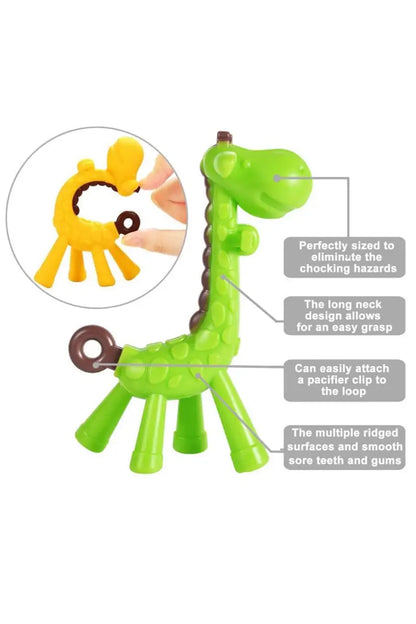 Silicon Giraffe Baby Teether (Green)