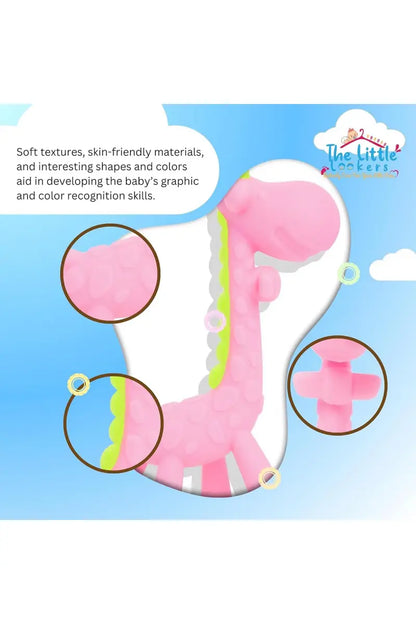 Silicon Giraffe Baby Teether (Pink)