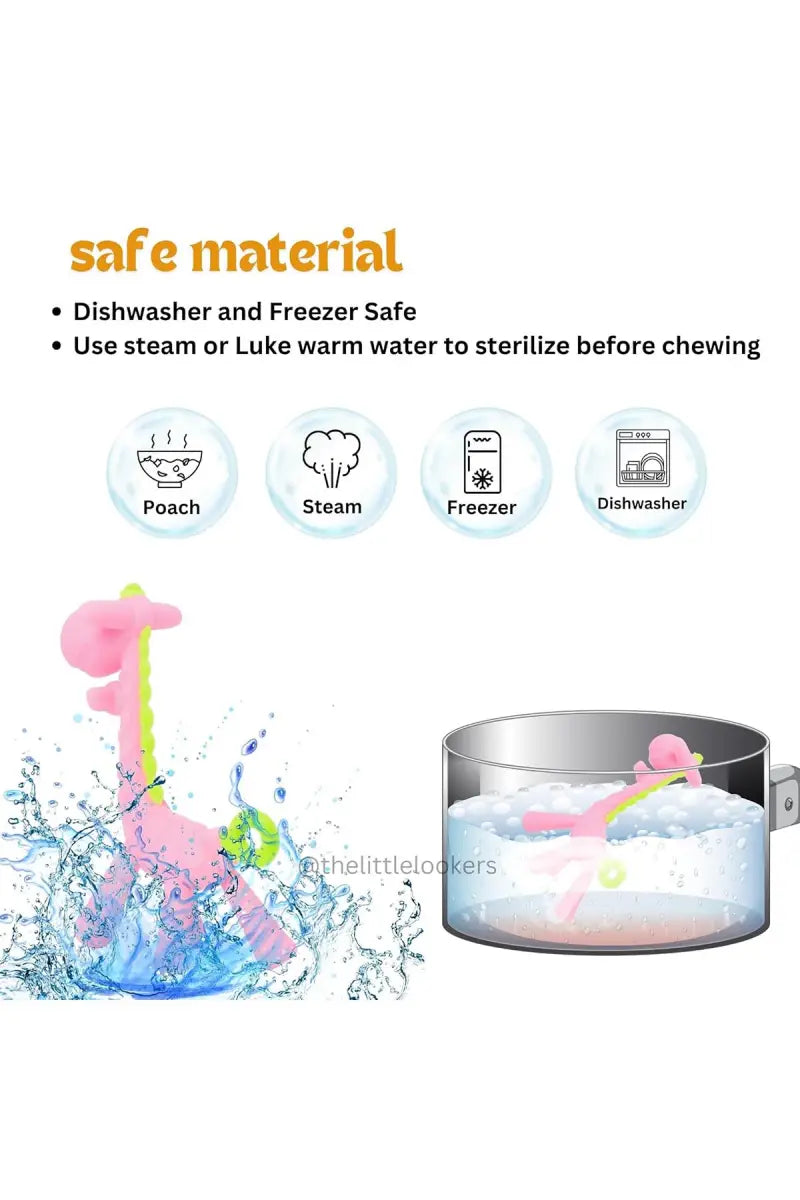 Silicon Giraffe Baby Teether (Pink)