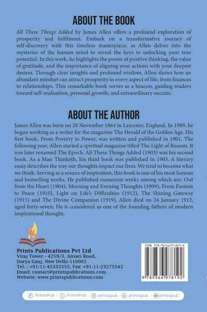 All These Things Added – James Allen | Self-Help & Prosperity Classic Prints Publications