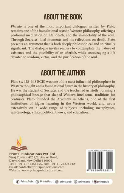 Phaedo by Plato – A Classic Dialogue on the Immortality of the Soul Prints Publications