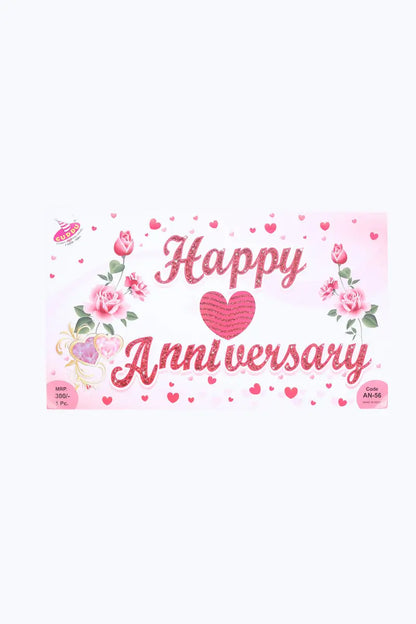Glitter Anniversary Banner in Cursive Letters (Red)